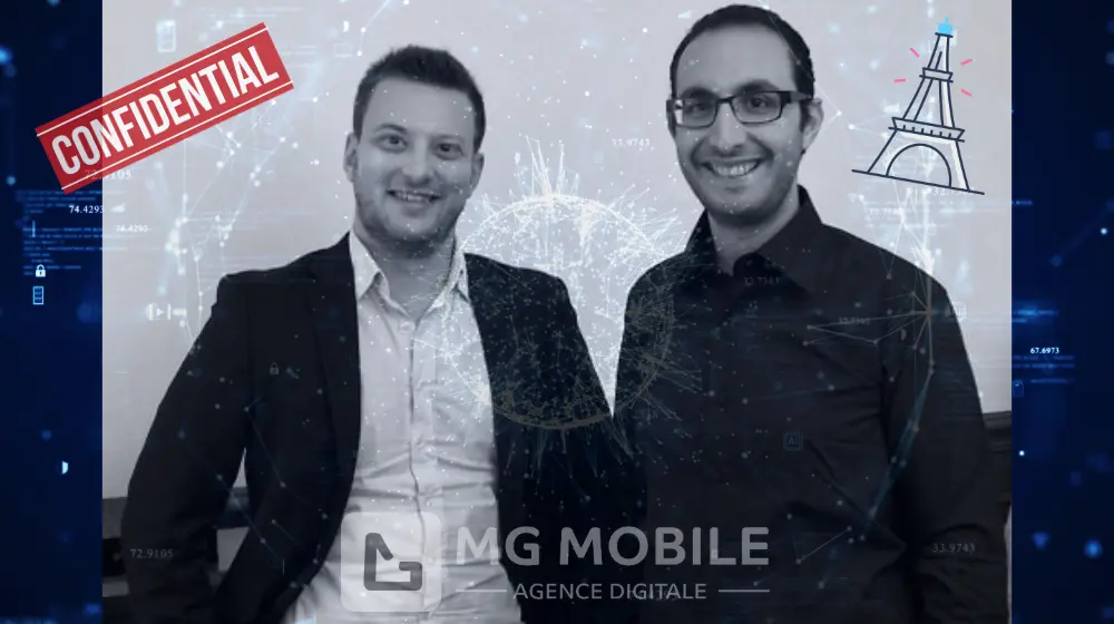 Rare photo des cofondateurs de l'agence de développement d'application mobile MG Mobile à Paris depuis 2013