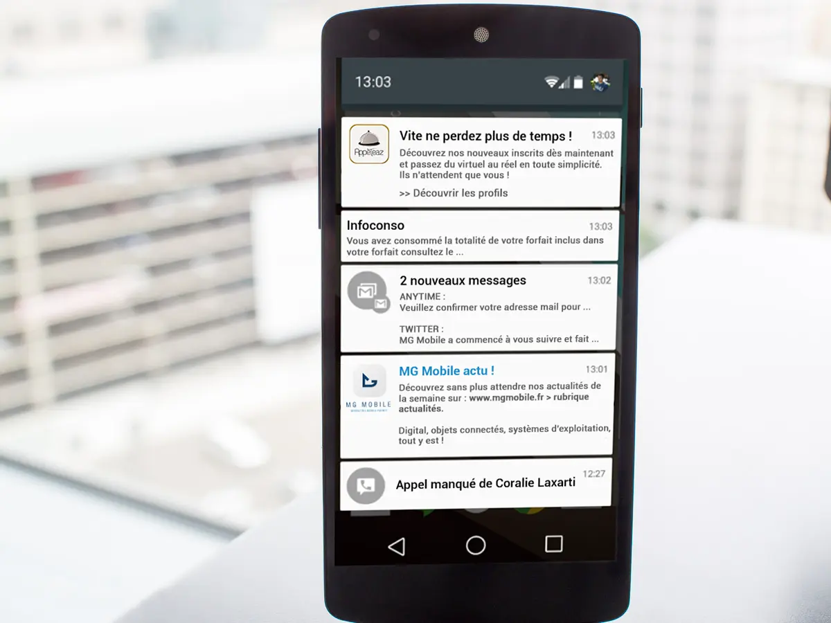 Illustration Les notifications mobiles